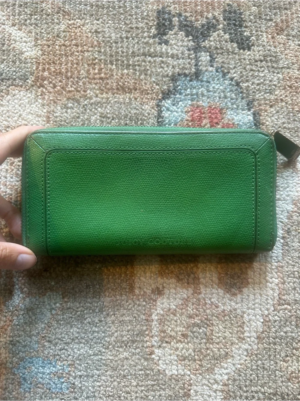 Juicy couture Green Zip Wallet with Gold Bird Accent